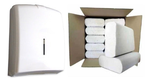 Eco Klean Dispenser for Interleaved Towels White + White Towels 10 Pack 0