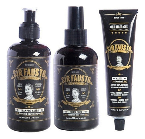 Sir Fausto Anti-Dandruff Hair Kit - Shampoo, Tonic, and Gel 0