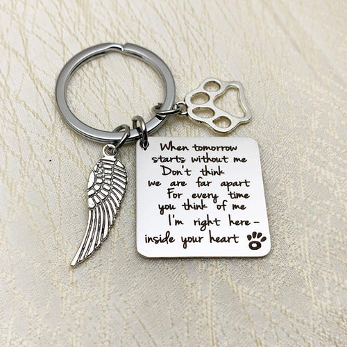 4 Cão Gato Pet Memorial Gifts Keychain, Memorial Keyring 7