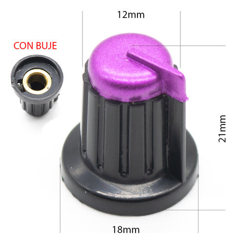 ELUMILED 10 Violet Knobs Potentiometer 18mm X 21mm Bronze Bushing 1