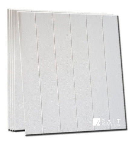 Self-Adhesive 3D Wood-Like White Texture Panels Pack of 5 2