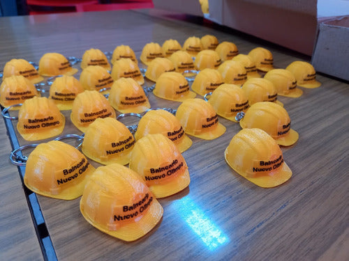 24 Llaveros Casco Trabajador, Obrero Con Nombre, Souvenir 1