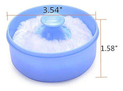 Colorsheng Baby Body Powder Puff Box - 2 Units, Blue/Pink 2