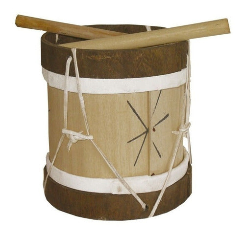 Children's Wooden and Leather Criollo Drum with Sticks Percussion 0