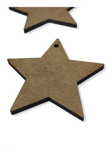Pack of 100 Laser-Cut 8cm MDF Stars with Hanging Hole 3