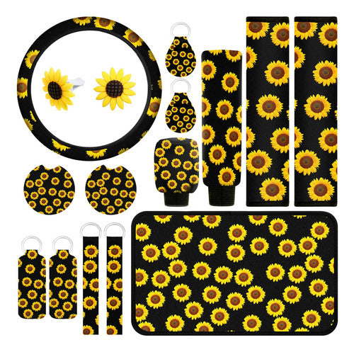 Juego De 16 Accesorios De Girasol Para Automvil, Funda Para 0