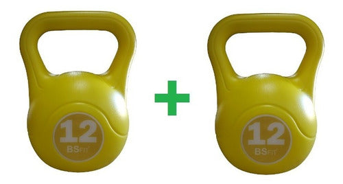 BS Fit Kettlebell Plastic 12kg Set of 2 1