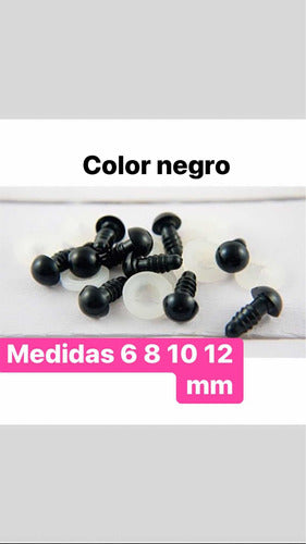 Ojos Seguridad 10 Mm Negro Crochet Amigurumi X 50 Unidades 0