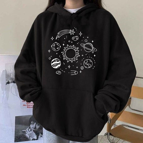 Wiser Merch Buzo Galaxia Planetas Universo Urbano Street Oversized Hoodie 0