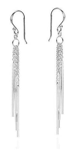 Trendy Stranded Stick Drop 925 Sterling Silver Dangle Earrin 0