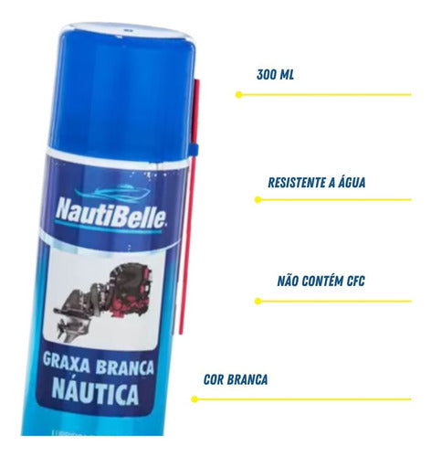 Graxa Branca Náutica Spray Nautibelle 300 Ml Barco Lancha 2