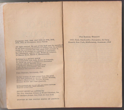 Clasicos En Ingles Katherine Anne Porter Ship Of Fools 1963 2