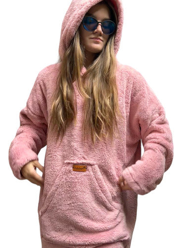 Oversize Lamb Fleece Unisex Hoodie Pajama 3