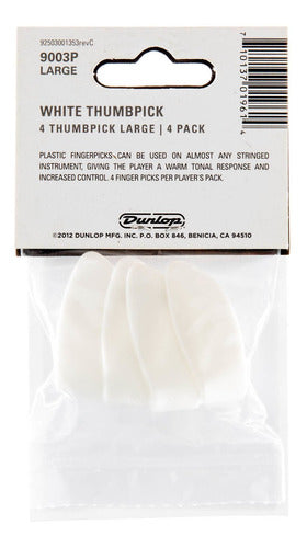 Jim Dunlop Thumbpicks 9003P White Large x 4u 1