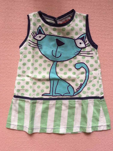 Vestido Para Beba Con Gato Aplicado 0