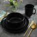 Gibson Home Zuma - Ceramic Dinnerware Set 16pcs Black Matte Plate Bowl Mug 4