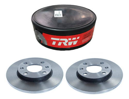 TRW Kit X2 Discos Freno VW Gol Golf Polo Saveiro Solidos 239mm 0