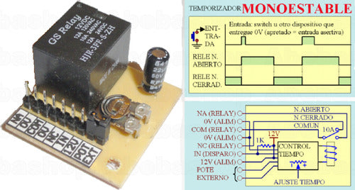 12V NE555 Monostable Timer Relay Module 0