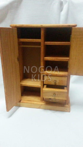 NOGOA KIDS Vestidor, Placard, Ropero Mueble Para Muñecas De Madera 3