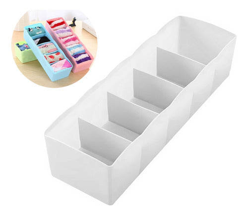 Plastic Underwear and Sock Organizer with 5 Divisions Drawer 0