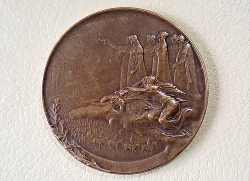 Medalla De Bartolome Mitre En Bronce Gran Tamaño Antigua 1