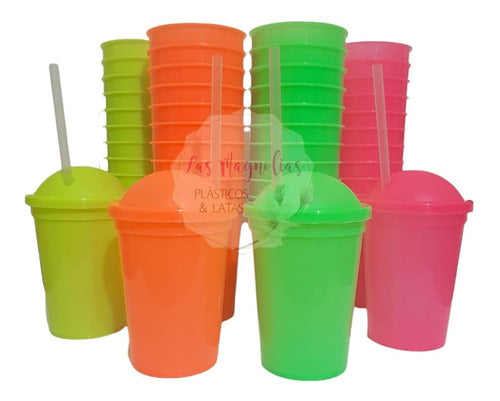 Set of 20 Neon Colors Milkshake Cups 2