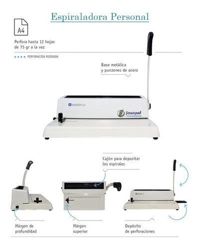 Binderplus Spiral Binding Machine A4 + 100 Covers + 100 Spirals 3