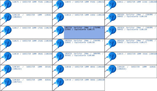 Abebashop 10D271K Varistor 10mm 225VDC S10K175 175VAC Protector 175R-P 1