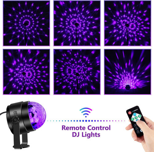 Luces De Discoteca Uv Para Fiesta, 2 Pack Con Control 1