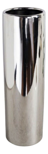 Silver Ceramic Vase H30x9x9 0