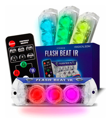 Strobo Flash Beat Com Controle Remoto Zendel Rgb Som 0