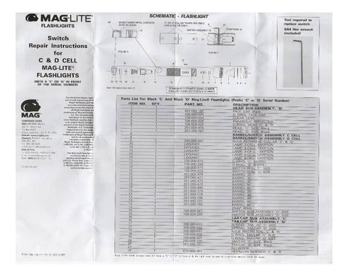 Maglite Switch De Encendido Pilas D 3