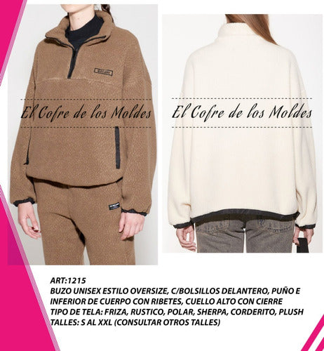 El Cofre de los Moldes - Unisex Oversize High Neck Hoodie Digital Pattern S to XXL 0