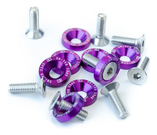 Anodized Washers and M6 x 8 Screw Set for Car, Motorcycle, ATV - D1 Spec 14