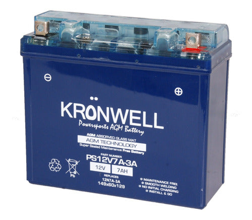 Motorcycle Gel Battery Kronwell Motomel Skua 250 0