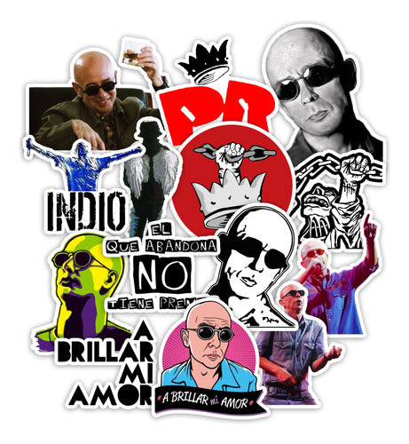 Stickers Los Redondos Indio Solari 20 Unidades 4x4 Cm Pv 0