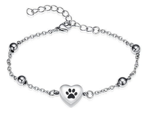 Pulsera De Acero Inoxidable Para Mascotas, Corazón Para Memo 0