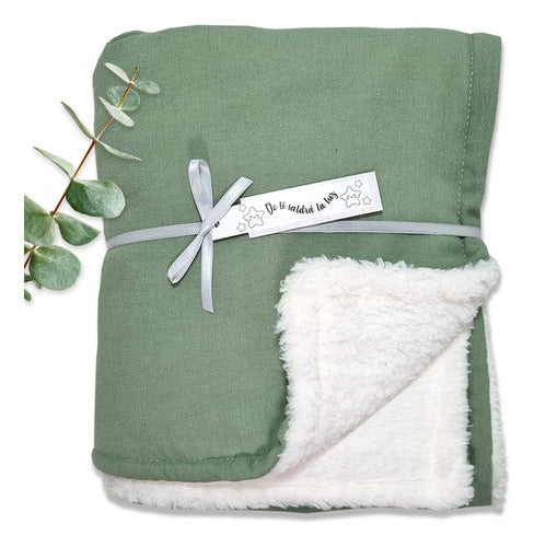 Bebetto.oficial Baby Blanket Lambswool and Cotton Gauze 1m x 0.80 0