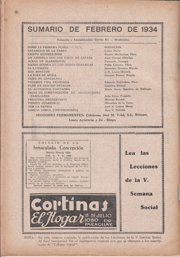 1934 Sobre Conferencia De Garcia Lorca En Montevideo Raro 2