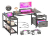 Aheaplus L-Shaped Desk with Power Outlet, Esc 0