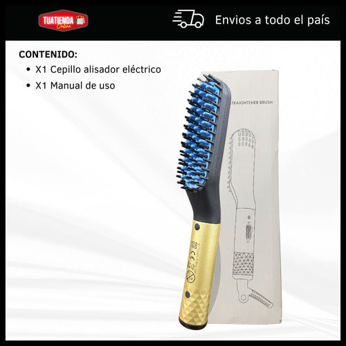 Cepillo Alisador Electrico Brushing Mango Dorado Oryx Full 5