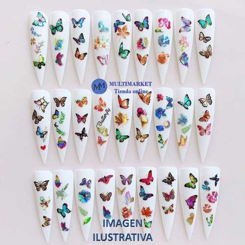 Self-Adhesive Nail Stickers - Butterflies - Nail Art 133