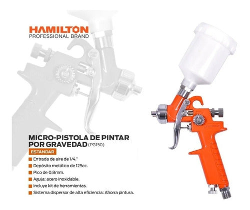 Hamilton Mini Gravity Paint Spray Gun HVLP 0.8 1