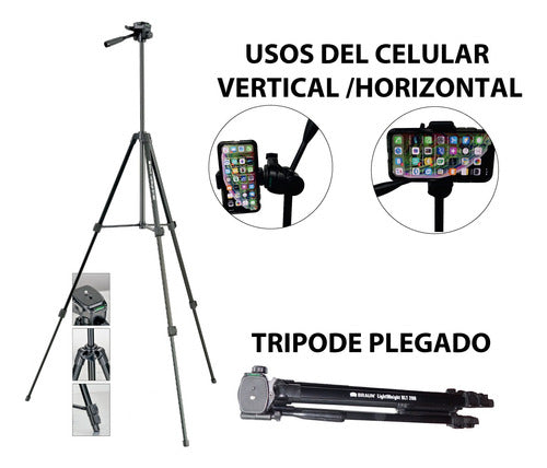 Braun Trípode Lightweight Blt200 + Soporte Para Celular 4