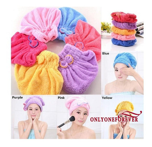 Gorro De Microfibra Toalla Cabeza Baño Absorbente Ducha 4