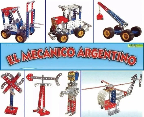 El Mecánico Argentino Mecano De Metal Para Armar 222 Piezas 39 Modelos 1