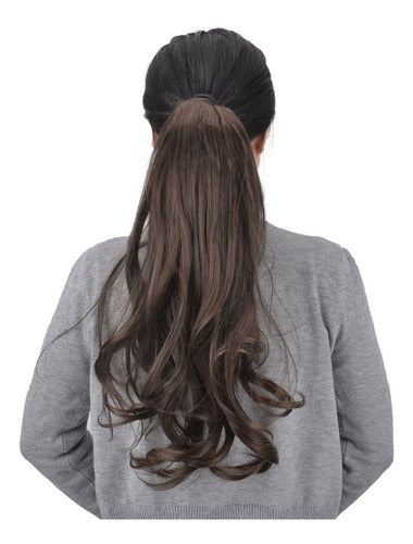 So.Sexy Light Brown Synthetic Wavy Curly Ponytail 0