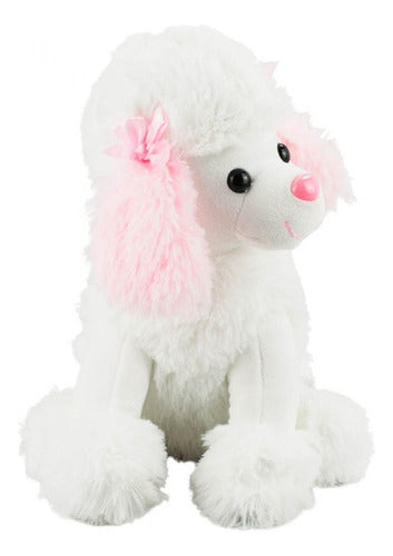 Cachorro Poodle Branco Sentado 20cm - Pelúcia 1