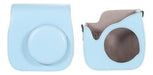 Cuero Azul Hombro Funda Bolso + Correa Para Fujifilm Instax 6