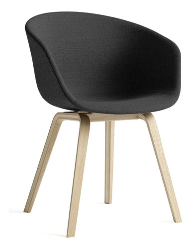 Lumax Eames Dining Chairs with Upholstered Armrests - Black 0